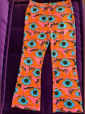 Nooworks Kick Flare Pant Psychedelic Eyes Size Small - Good Condition